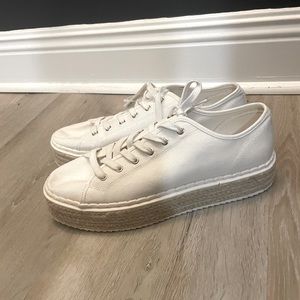 H and M white platform sneaker